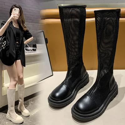 Модные женские сандалии-ботинки Веб-сайт Круглый носок Плоская подошва Молния Женские ботинки Платье Уличная мода Лаконичные Дышащие Zapatillas De Mujer