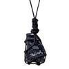 1pc Black Crystal Pendant Rough Stone Natural Stone Necklace Ornament Crystal Thick Black Healing Energy Jewelry Gift