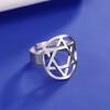 Star Of David Hexagram Ring Women Men Stainless Steel Finger Rings Vintage Israel Jewish Judaism Jewelry Gift