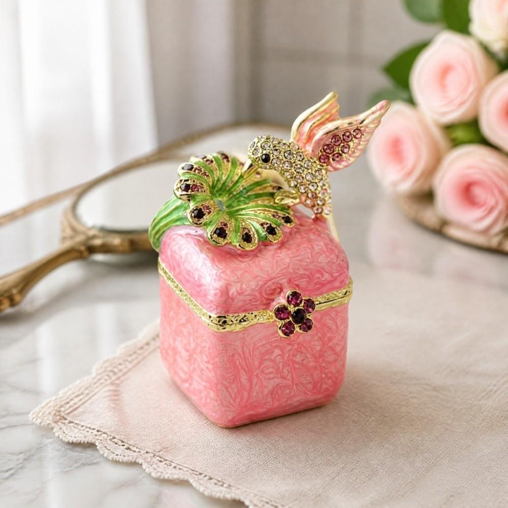 Mini Size Decorative Metal Jewelry Box Animal Statue Jewelry Holder For Rings Earrings Necklaces