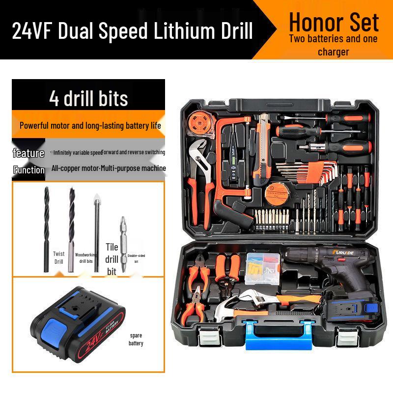 Multifunctional Electric Drill & Tool Set for Household, Electrician, and Woodworking Repairs