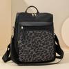 Женский рюкзак с леопардовым принтом, большой вместимости