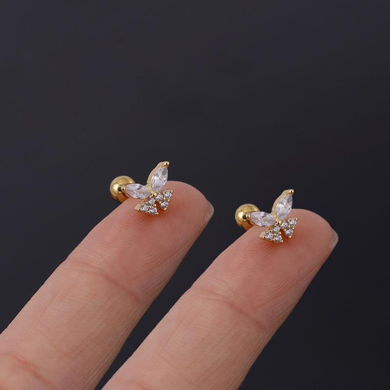 Нержавеющая сталь 316L, пирсинг, губная серьга с цирконием, серьги-гвоздики для козелка, губы, змеиного глаза, крест, спираль, раковина, хрящ, украшения для тела