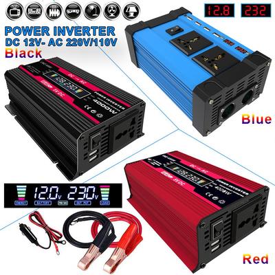 300 Вт Умный инвертор: 12 В на 110 В/220 В с двойным USB 4,2 А для быстрой зарядки и цветным дисплеем