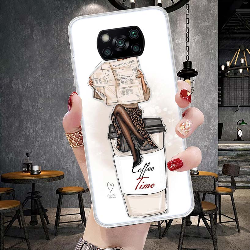Girl Boss Female Coffee Soft Phone Case For Xiaomi Redmi 15C 15 13C 13 Poco X5 X6 X7 F7 Ultra M7 12C 12 10 10C 9C 9A 9T 9 Fundas