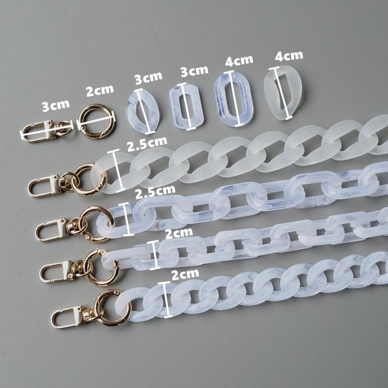 Новая модная женская сумка, аксессуар, цепочка, съемный сменный белый прозрачный ремешок, женская сумка на плечо, сделай сам, полимерная сумка, милая цепочка