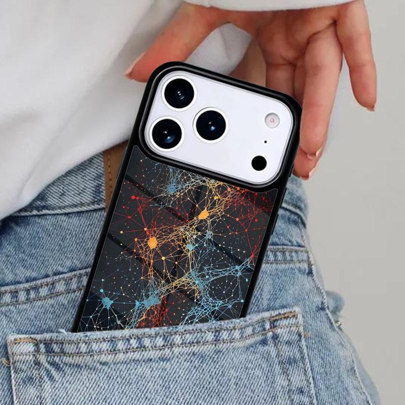 Цифровая Сетевая Паутинная Структура Чехол для Телефона для iPhone 16e 15 14 13 12 17 Pro Max Plus Air 17pro Чехол Coque