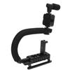 Handheld Video Camera Stabilizer with LED Light Microphone Portable U Shape Camera Stabilizer