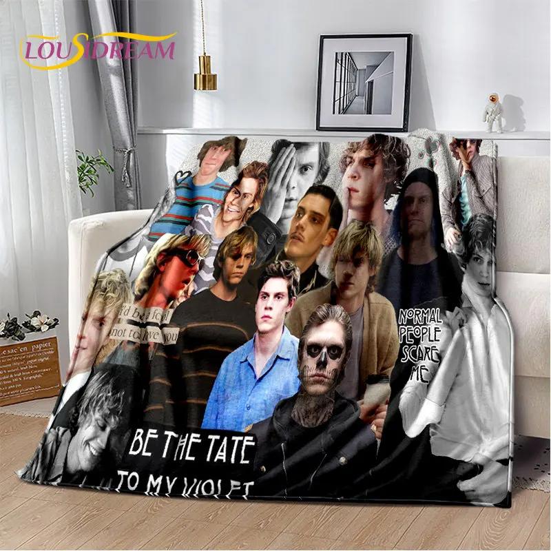 Cute Evan Peters Movie TV Actor Soft Plush Blanket,Flannel Blanket Throw Blanket for Living Room Bedroom Bed Sofa Picnic Cover