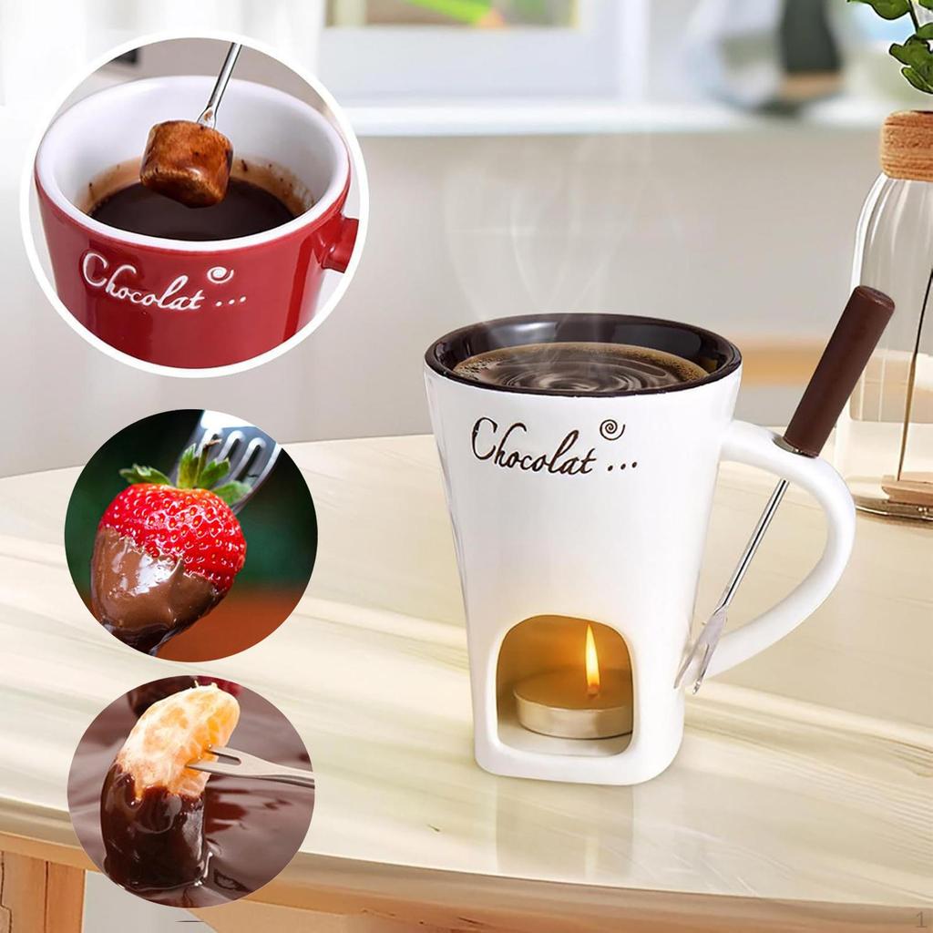 Керамическая кружка для шоколадного фондю, для плавления сыра, чашка, подогреваемая чайной свечой, горшочек