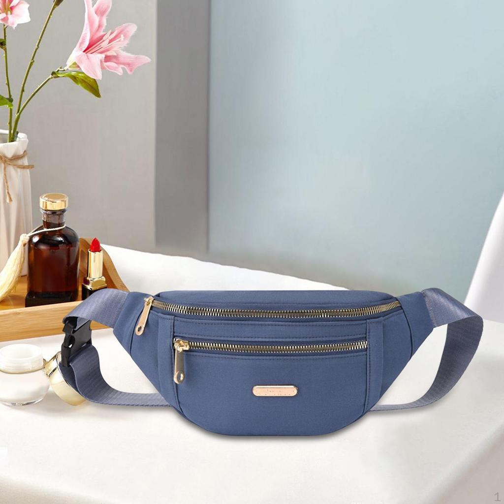 Fashion Women Fanny Pack Waist Adjustable Strap with 2 Zipper Pockets Bag Travel Workout Sports