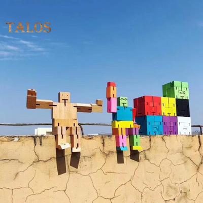 Деревянный кубик-робот, игрушка, обучающий робот-трансформер, фигурка, 3D-головоломка, скрученный кубик-робот, строительный блок, игрушка для малышей, мальчиков и девочек, подарок