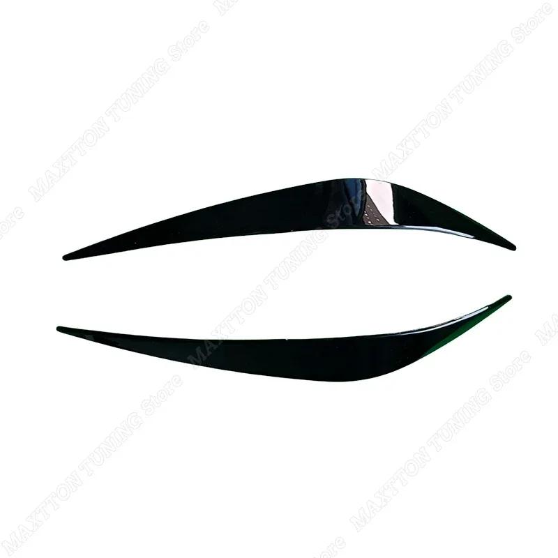 2Pcs Front Headlight Eyebrows Eyelid Lid ABS Body Kits Tuning Gloss Black/Carbon Look For BMW 1 Series F40 Hatchback -+