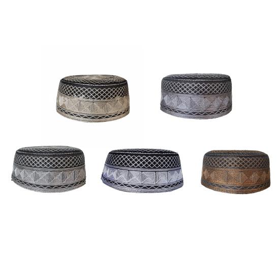 Embroidery Pattern Exquisite Workmanship Prayer Hat Flat Top Men Nation Bowler Hat