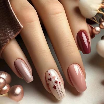 24 шт. накладные ногти однотонные накладные ногти Love съемные накладки на ногти простые накладки на ногти