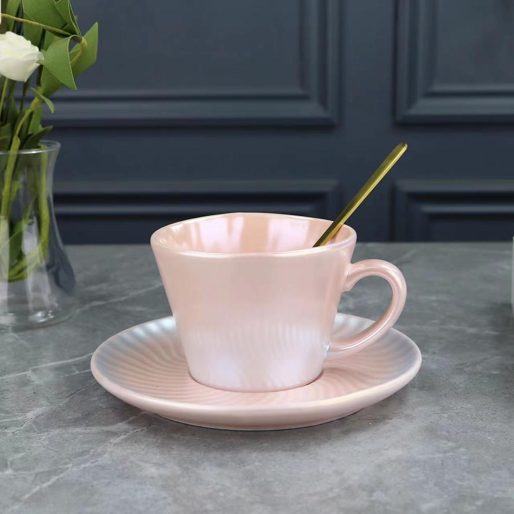 Кофейная чашка с перламутровой глазурью, красочная чашка в океанском стиле, градиентная парная кружка, бизнес-подарок, чашка для воды