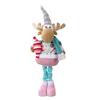 Pink Plush Christmas Doll Retractable Standing Snowman Santa Reindeer Grandma Dolls for Bedroom Home Window Desktop Decoration