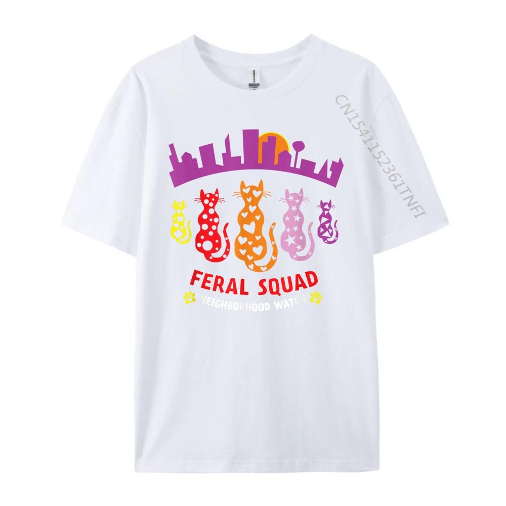 Feral Cats Squad Cat Rescue Tnr Cat Lady Cat Mom Oversized T Shirt Men Streetwear Normal