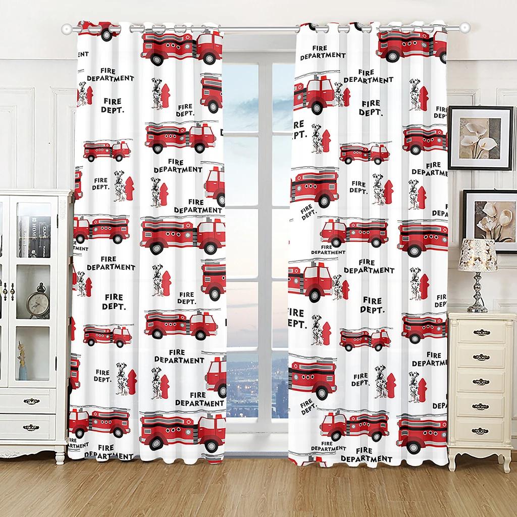 2 панели 3D мультфильм ферма трактор грузовик экскаватор бульдозер детские шторы для мальчиков детская комната кухня окна декор шторы