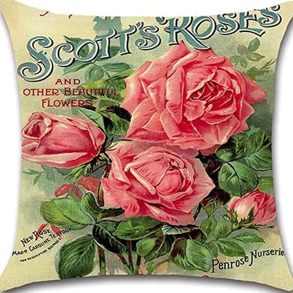 Ретро Растение Цветочный Принт Лен Наволочка Дом Гостиная Диван Автомобильная Подушка