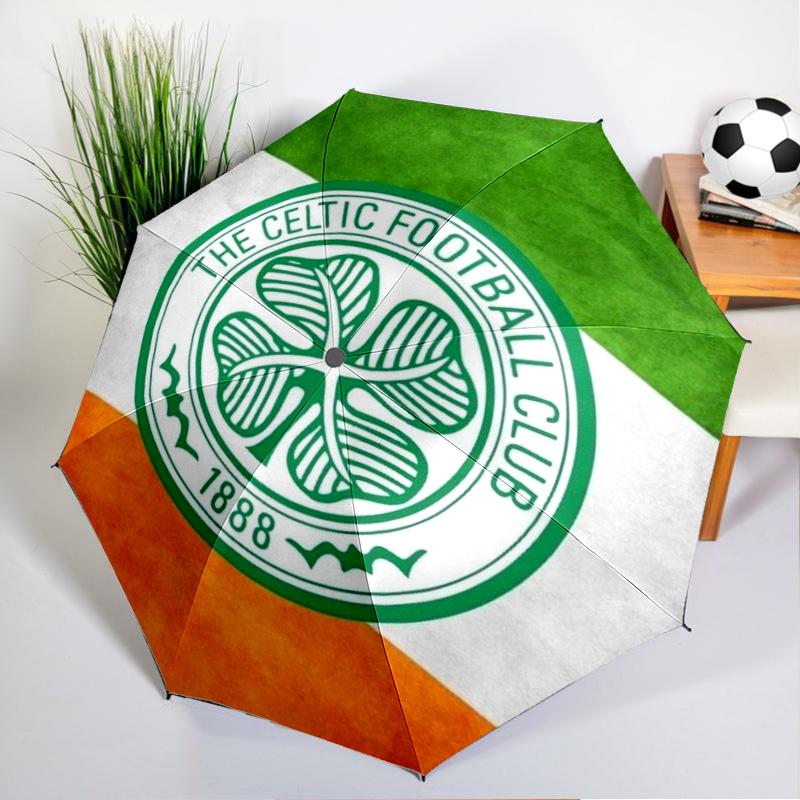 Автоматический зонт с принтом герба футбольного клуба Селтик, 8 спиц, для путешествий, кемпинга, повседневного использования, незаменимый подарок для семьи и друзей