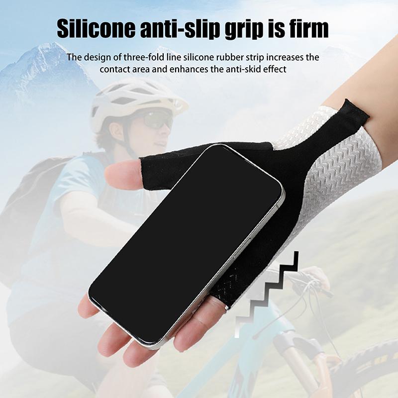 Летние дышащие велосипедные перчатки без пальцев, ультралегкие перчатки для шоссейного велосипеда, нескользящая силиконовая накладка, охлаждающее спортивное снаряжение