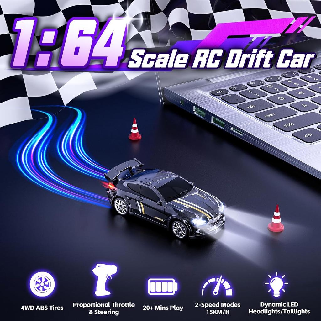 1:64 Mini Remote Control Car, RC Racing Toy, Simulation Model, Stunt Drift, Kids' Favorite Toy, Perfect for Holiday Gifts