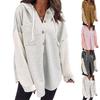 Women's Casual Splicing Long Sleeve Cardigan Hooded Sweatshirt Jacket With Pockets