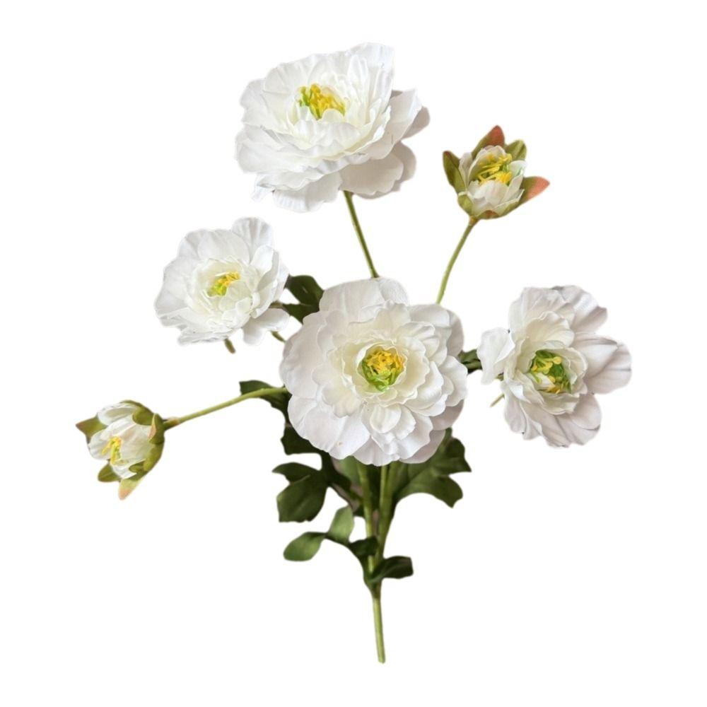 6 Heads Fake Flower with Buds Artificial Faux Plants Peony Artificial Flower Wedding Decoration