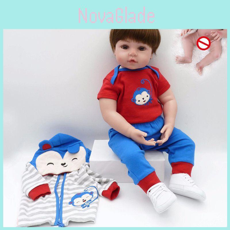 Delightful Reborn Toddler Boy Soft Silicone Bebe Doll Toy For Childrens Playtime