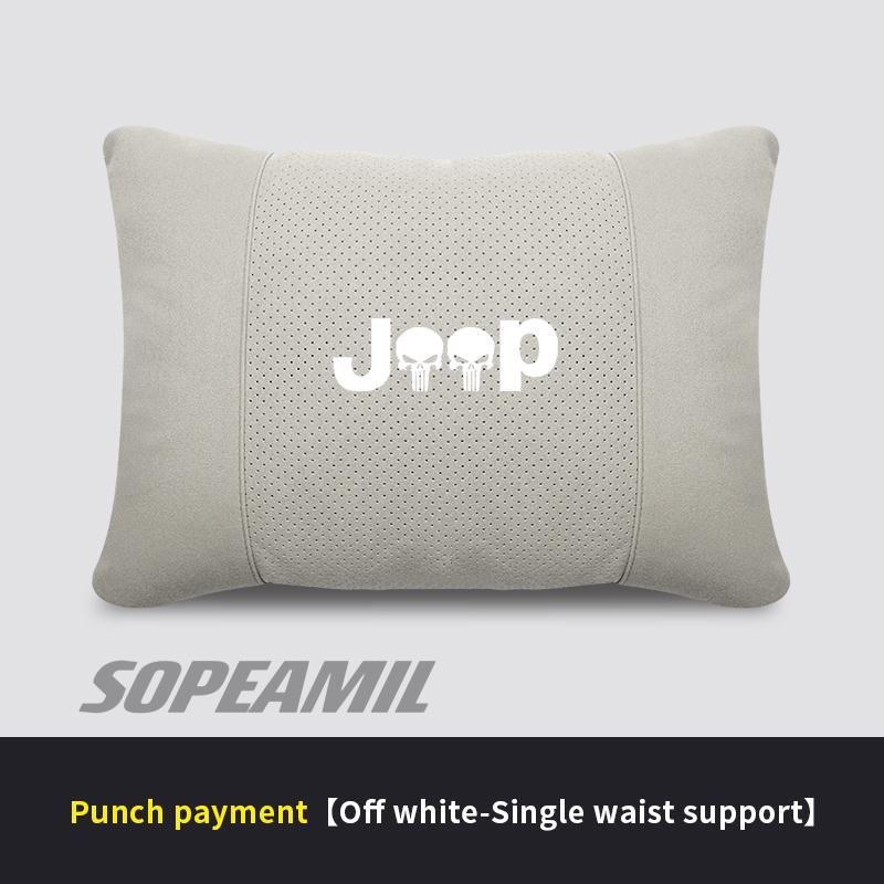 Car Suede Headrest Pillow For Jeep Compass Gladiator Patriot Commander Wrangler JK JL Grand Cherokee Renegade Seat Waist Cushion ALQ1