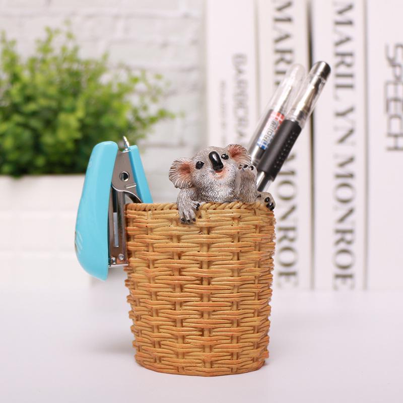 Держатель для очков и ручек Коала: Креативная полимерная фигурка животного в подарок