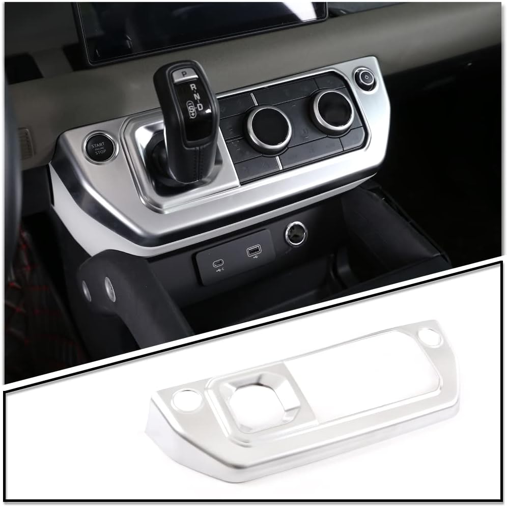 PIUGILH Car Center Control Panel Frame Cover & Air Conditioning Switch Panel Inner Trim Accessories for Land Rover Defender 110 2020 2021 2022 2023