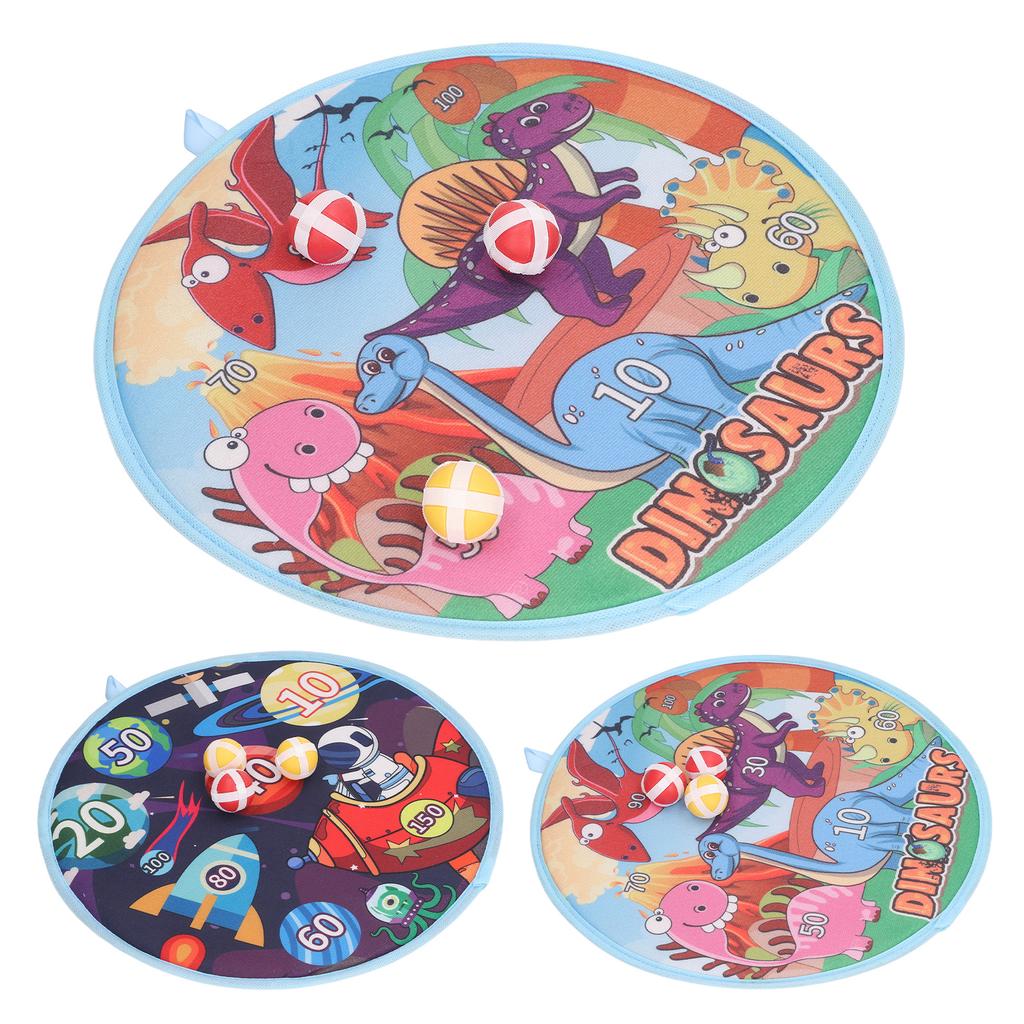 Kids Round Dart Board Game Set with 3 Strong Balls Cartoon Educational Large Dart Board Toys
