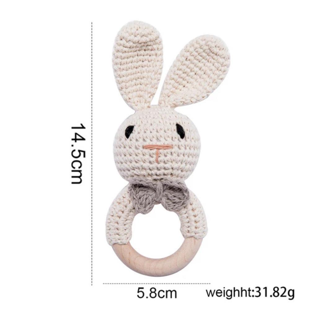 1Pc Customized Baby Teether Wooden Bracelet Crochet Rattle Toys BPA Free Crochet Lemon Bunny Rodent Rattle Newborn Toys Gift