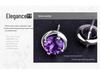 925 Sterling Silver Four-Pronged Purple Amethyst Stud Earrings for European & American Markets