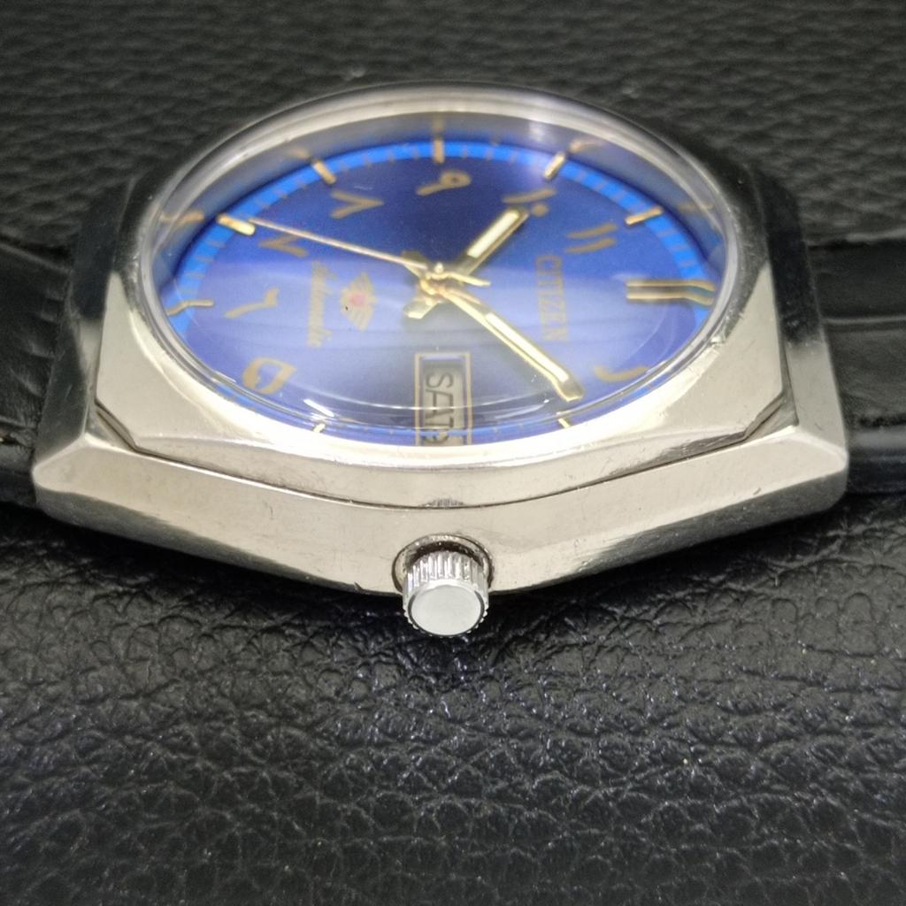 Б/у винтажные мужские часы Citizen Automatic 8200 из Японии с синим циферблатом в арабском стиле a434803-2 R123-a434803