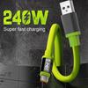 Кабель для передачи данных 240 Вт Мягкий силиконовый гибкий зарядный кабель с чипом E-Marker Высокоскоростная передача данных 480 Мбит/с Зарядный шнур