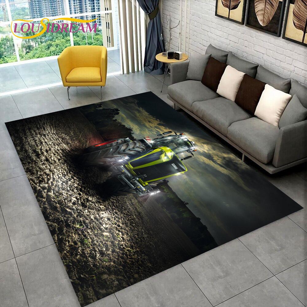 Коврик с узором для грузовика, автомобиля, трактора, коврик для дома, гостиной, спальни, дивана, коврик для двери, детский нескользящий напольный коврик 3D