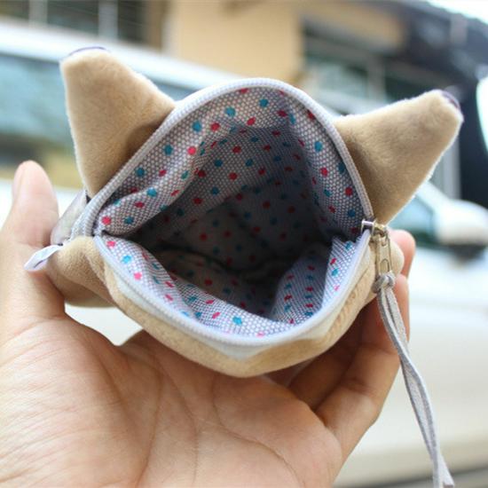 Кошелек для монет в виде серой короткошерстной кошки 3D: Реалистичный дизайн головы животного