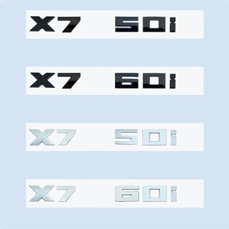 AAAOQ1 Chrome Black 3D Numbers M X7M50i X7M50d X7M60i X7 M50i M60i M50d ABS Emblem for BMW X7 Series G07 Car Trunk Badge Logo Sticker