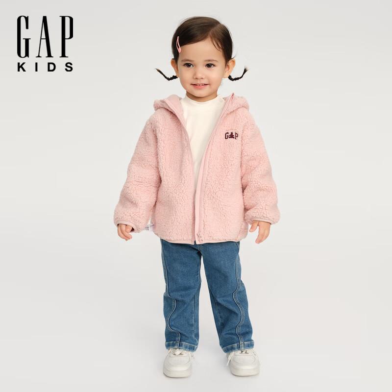 Gap Толстовка с капюшоном для девочек из искусственной овчины