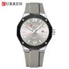 Мужские повседневные часы Curren 8465 с резиновым ремешком и календарем