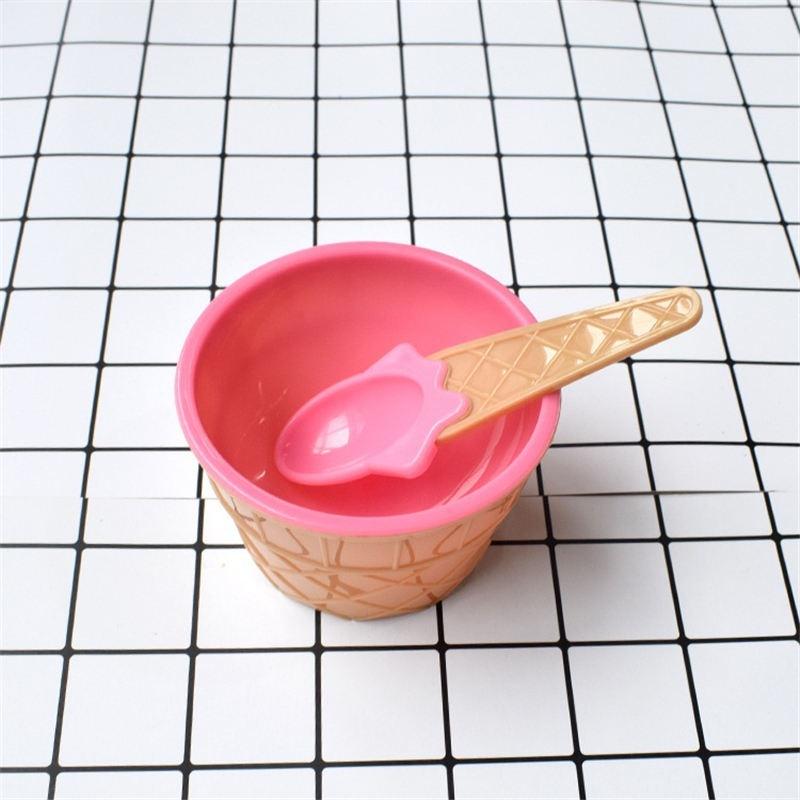Hot 1pc Ice Cream Mixing Bowl DIY Handmade Slime Resistance Wrestling Hot Cute Ice Cream Plastic Bow