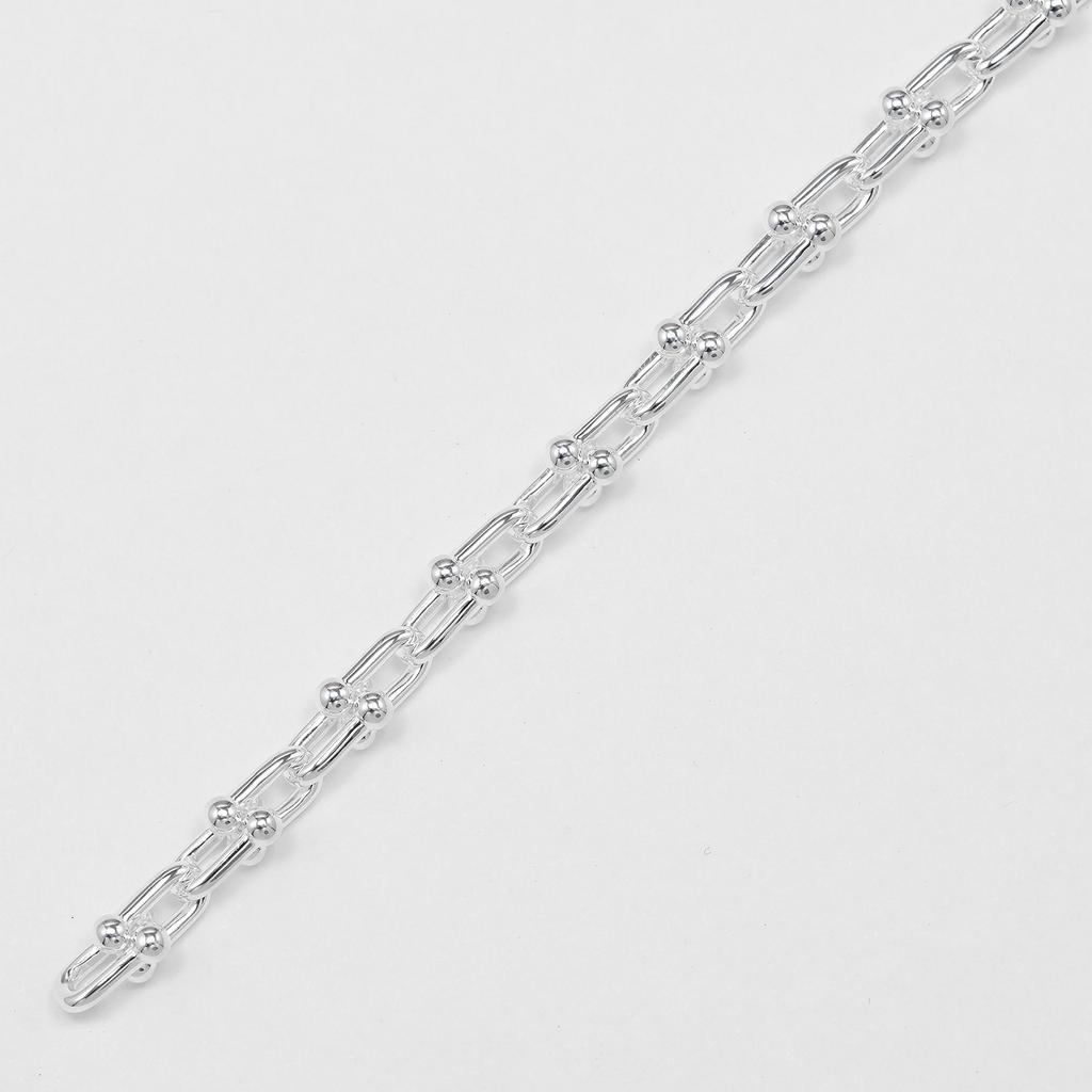 TIFFANY&Co. Hardware microlink Bracelet Wrist Size6.7" Silver925 7.29g Women Used