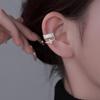 Двухслойный циркониевый кафф для уха: Искрящийся клипса со стразами, без прокола, легкая роскошь, европейский стиль.