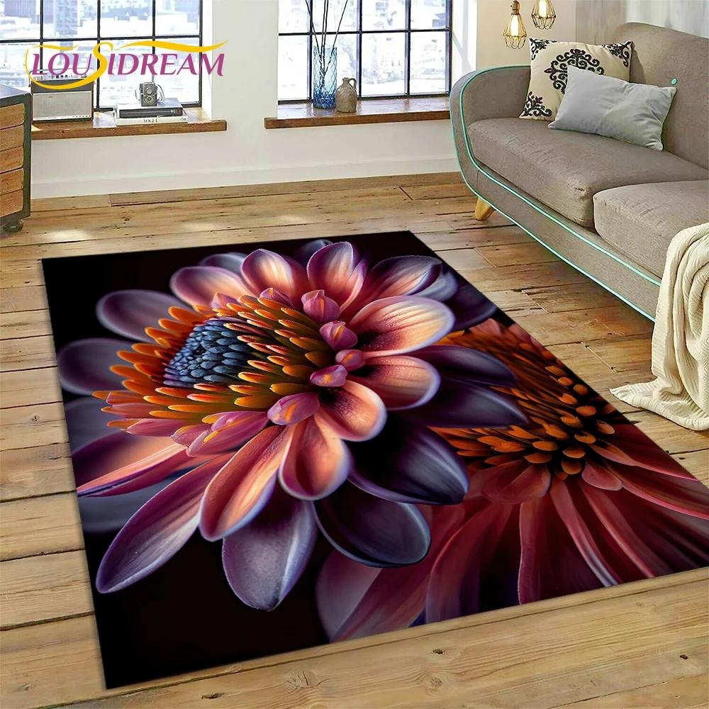 3D Dream Sun Flowers Nordic Daisy Rug Ковер для гостиной Спальня Домашний декор, Нескользящее украшение для дивана Коврик Подарки для детей