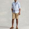 Ralph Lauren SS22 Классическая рубашка Оксфорд с веселой полоской Мужская Синяя MNPOWOV16821970-999