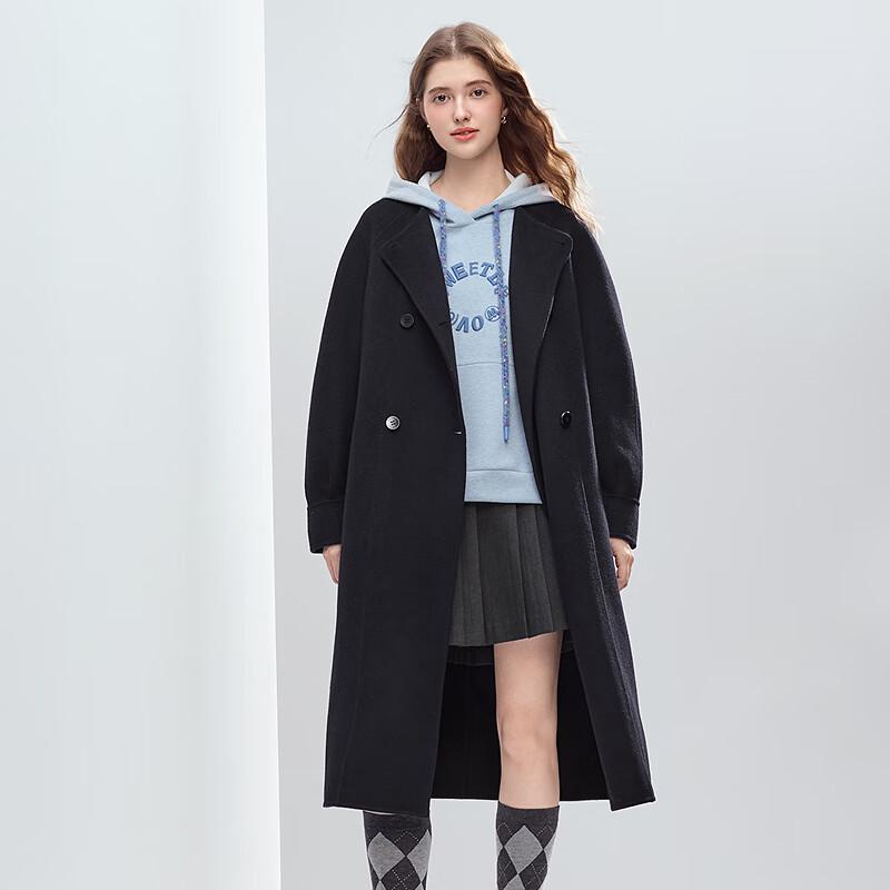 Betu Women's Elegant Pure Wool Coat with Belt