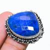 Sapphire(Simulated) Gemstone 925 Sterling Silver Jewelry Ring Size 8.5
